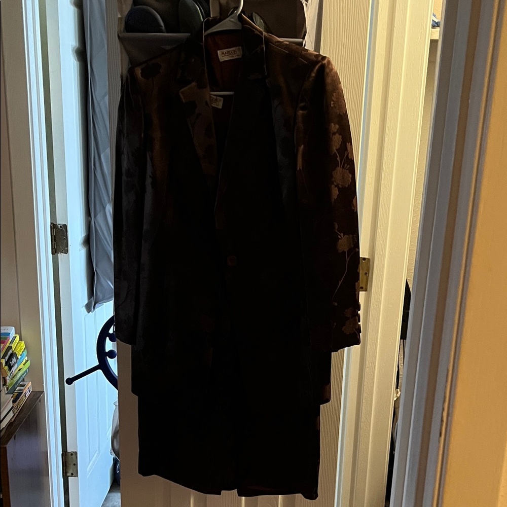 Elegant Brown Floral Women's Dress